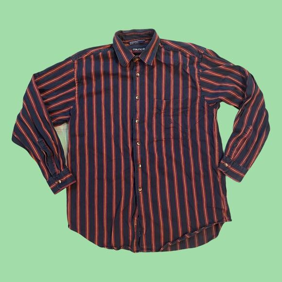 Nautica striped button down shirt L - Picture 1 of 4